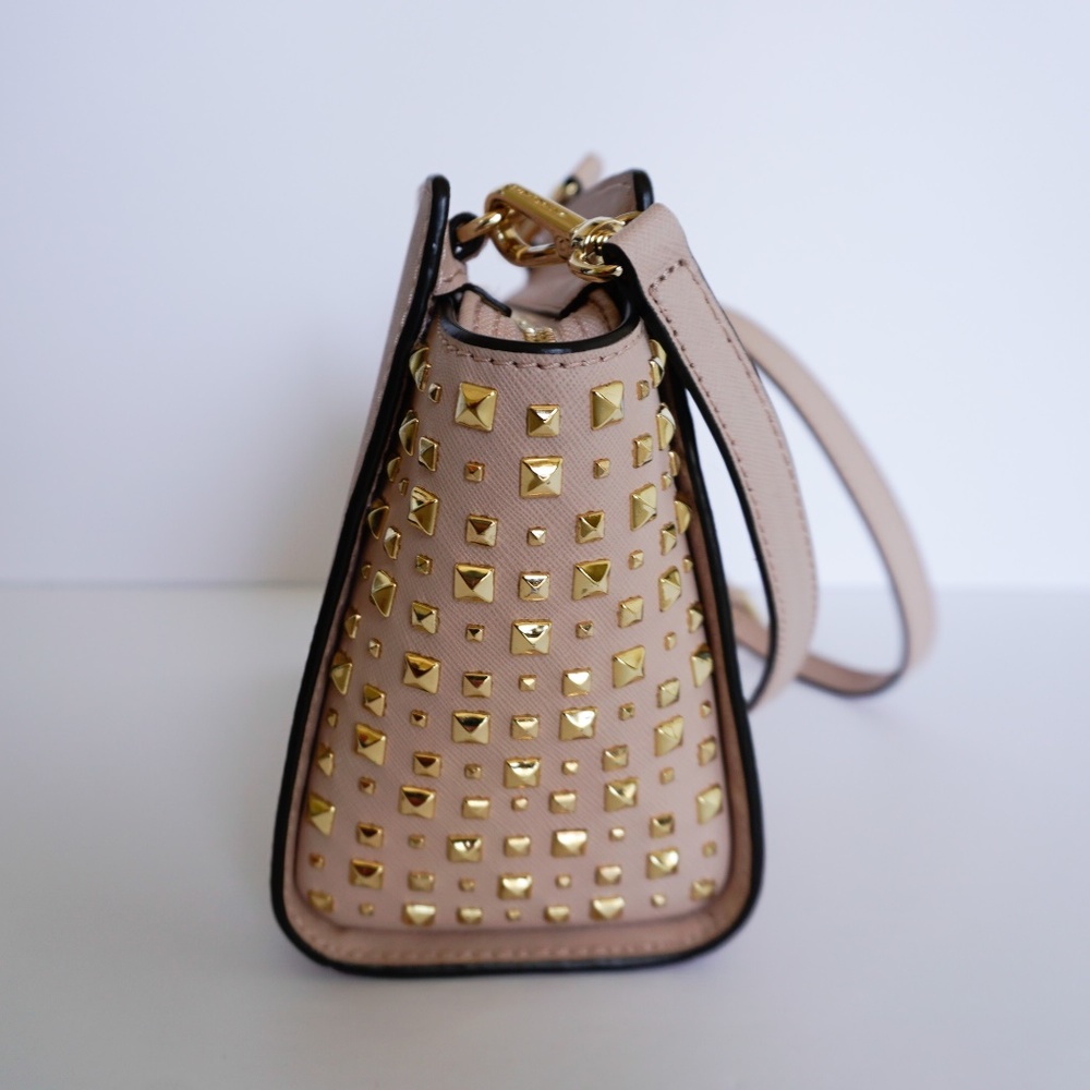 Michael Kors Selma Stud M Messenger Bag Pink Gold - Picture 6 of 8